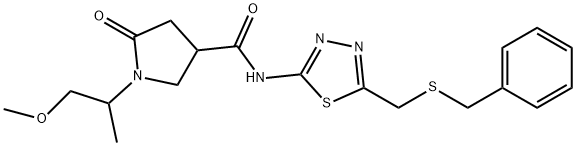 N-[5-(benzylsulfanylmethyl)-1,3,4-thiadiazol-2-yl]-1-(1-methoxypropan-2-yl)-5-oxopyrrolidine-3-carboxamide Structural