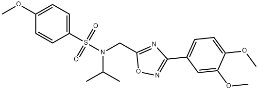 N-[[3-(3,4-dimethoxyphenyl)-1,2,4-oxadiazol-5-yl]methyl]-4-methoxy-N-propan-2-ylbenzenesulfonamide Structural