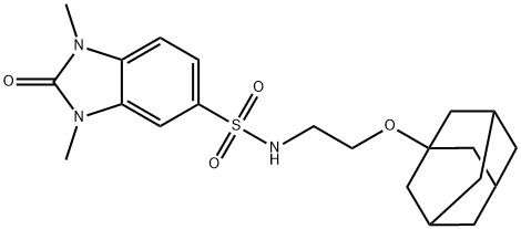 N-[2-(1-adamantyloxy)ethyl]-1,3-dimethyl-2-oxobenzimidazole-5-sulfonamide Structural