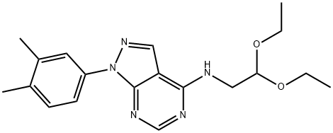 N-(2,2-diethoxyethyl)-1-(3,4-dimethylphenyl)pyrazolo[3,4-d]pyrimidin-4-amine Structural