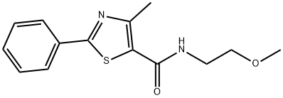 N-(2-methoxyethyl)-4-methyl-2-phenyl-1,3-thiazole-5-carboxamide Structural