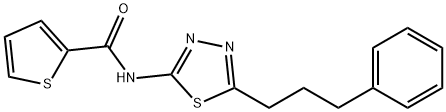 N-[5-(3-phenylpropyl)-1,3,4-thiadiazol-2-yl]thiophene-2-carboxamide Structural