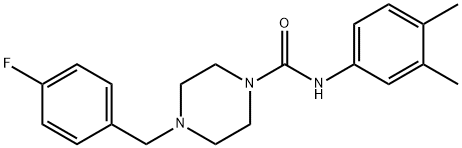 N-(3,4-dimethylphenyl)-4-[(4-fluorophenyl)methyl]piperazine-1-carboxamide Structural