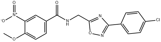 N-[[3-(4-chlorophenyl)-1,2,4-oxadiazol-5-yl]methyl]-4-methoxy-3-nitrobenzamide Structural