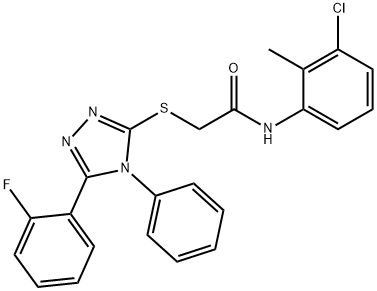 N-(3-chloro-2-methylphenyl)-2-[[5-(2-fluorophenyl)-4-phenyl-1,2,4-triazol-3-yl]sulfanyl]acetamide Structural