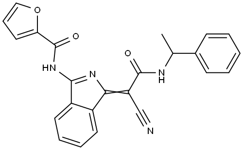 N-[(3Z)-3-[1-cyano-2-oxo-2-(1-phenylethylamino)ethylidene]isoindol-1-yl]furan-2-carboxamide Structural