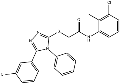 N-(3-chloro-2-methylphenyl)-2-[[5-(3-chlorophenyl)-4-phenyl-1,2,4-triazol-3-yl]sulfanyl]acetamide Structural