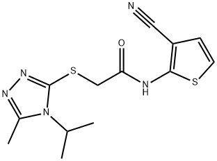 N-(3-cyanothiophen-2-yl)-2-[(5-methyl-4-propan-2-yl-1,2,4-triazol-3-yl)sulfanyl]acetamide Structural