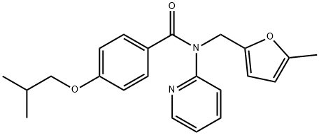 N-[(5-methylfuran-2-yl)methyl]-4-(2-methylpropoxy)-N-pyridin-2-ylbenzamide Structural