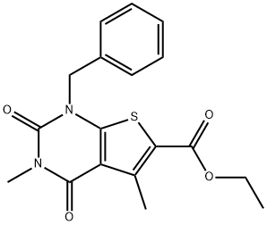 ethyl 1-benzyl-3,5-dimethyl-2,4-dioxothieno[2,3-d]pyrimidine-6-carboxylate Structural