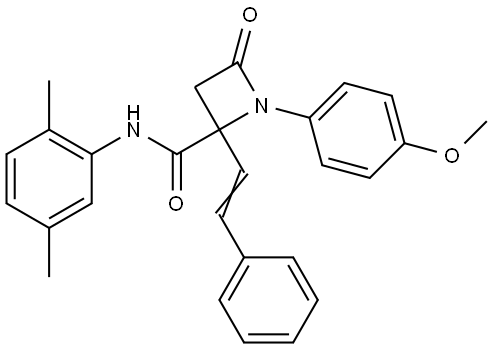 N-(2,5-dimethylphenyl)-1-(4-methoxyphenyl)-4-oxo-2-[(E)-2-phenylethenyl]azetidine-2-carboxamide Structural
