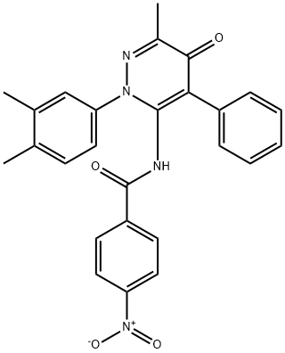 N-[2-(3,4-dimethylphenyl)-6-methyl-5-oxo-4-phenylpyridazin-3-yl]-4-nitrobenzamide Structural