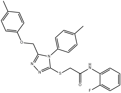 N-(2-fluorophenyl)-2-[[5-[(4-methylphenoxy)methyl]-4-(4-methylphenyl)-1,2,4-triazol-3-yl]sulfanyl]acetamide Structural