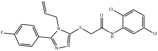 N-(2,5-dichlorophenyl)-2-[[5-(4-fluorophenyl)-4-prop-2-enyl-1,2,4-triazol-3-yl]sulfanyl]acetamide Structural