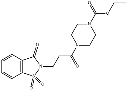 ethyl 4-[3-(1,1,3-trioxo-1,2-benzothiazol-2-yl)propanoyl]piperazine-1-carboxylate Structural