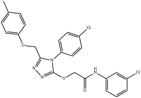 N-(3-chlorophenyl)-2-[[4-(4-chlorophenyl)-5-[(4-methylphenoxy)methyl]-1,2,4-triazol-3-yl]sulfanyl]acetamide Structural