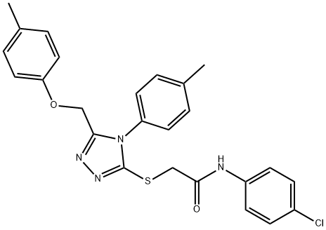 N-(4-chlorophenyl)-2-[[5-[(4-methylphenoxy)methyl]-4-(4-methylphenyl)-1,2,4-triazol-3-yl]sulfanyl]acetamide Structural