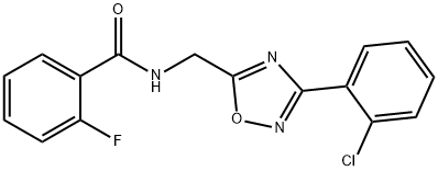 N-[[3-(2-chlorophenyl)-1,2,4-oxadiazol-5-yl]methyl]-2-fluorobenzamide Structural