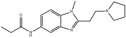N-[1-methyl-2-(2-pyrrolidin-1-ylethyl)benzimidazol-5-yl]propanamide Structural