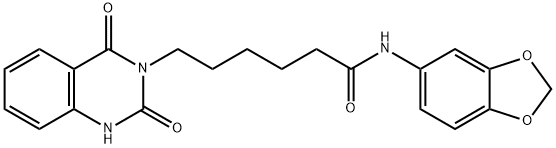 N-(1,3-benzodioxol-5-yl)-6-(2,4-dioxo-1H-quinazolin-3-yl)hexanamide Structural