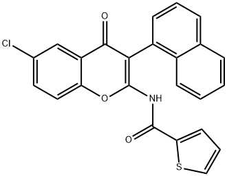 N-(6-chloro-3-naphthalen-1-yl-4-oxochromen-2-yl)thiophene-2-carboxamide Structural