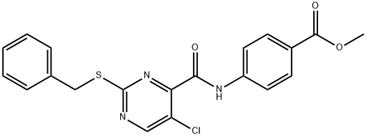 methyl 4-[(2-benzylsulfanyl-5-chloropyrimidine-4-carbonyl)amino]benzoate Structural