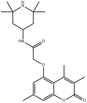 N-(2,2,6,6-tetramethylpiperidin-4-yl)-2-(3,4,7-trimethyl-2-oxochromen-5-yl)oxyacetamide Structural