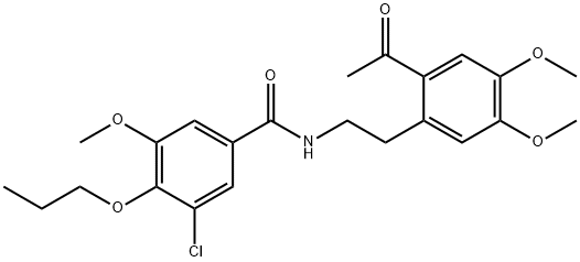 N-[2-(2-acetyl-4,5-dimethoxyphenyl)ethyl]-3-chloro-5-methoxy-4-propoxybenzamide Structural