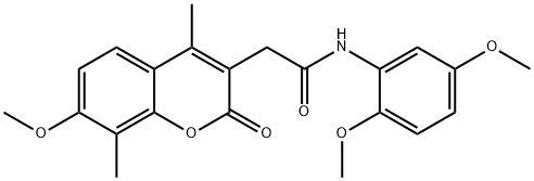 N-(2,5-dimethoxyphenyl)-2-(7-methoxy-4,8-dimethyl-2-oxochromen-3-yl)acetamide Structural