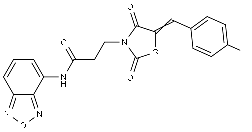 N-(2,1,3-benzoxadiazol-4-yl)-3-[(5Z)-5-[(4-fluorophenyl)methylidene]-2,4-dioxo-1,3-thiazolidin-3-yl]propanamide Structural