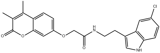 N-[2-(5-chloro-1H-indol-3-yl)ethyl]-2-(3,4-dimethyl-2-oxochromen-7-yl)oxyacetamide Structural