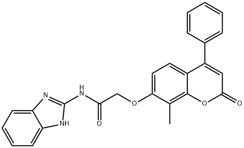 N-(1H-benzimidazol-2-yl)-2-(8-methyl-2-oxo-4-phenylchromen-7-yl)oxyacetamide Structural