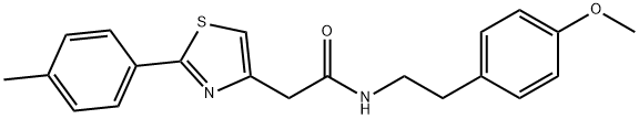 N-[2-(4-methoxyphenyl)ethyl]-2-[2-(4-methylphenyl)-1,3-thiazol-4-yl]acetamide Structural