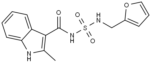 N-(furan-2-ylmethylsulfamoyl)-2-methyl-1H-indole-3-carboxamide Structural
