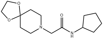 N-cyclopentyl-2-(1,4-dioxa-8-azaspiro[4.5]decan-8-yl)acetamide Structural