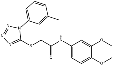N-(3,4-dimethoxyphenyl)-2-[1-(3-methylphenyl)tetrazol-5-yl]sulfanylacetamide Structural