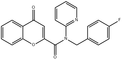 N-[(4-fluorophenyl)methyl]-4-oxo-N-pyridin-2-ylchromene-2-carboxamide Structural