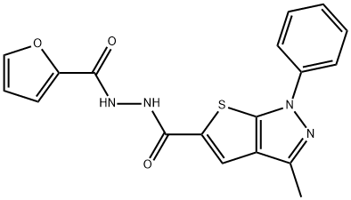 N'-(furan-2-carbonyl)-3-methyl-1-phenylthieno[2,3-c]pyrazole-5-carbohydrazide Structural