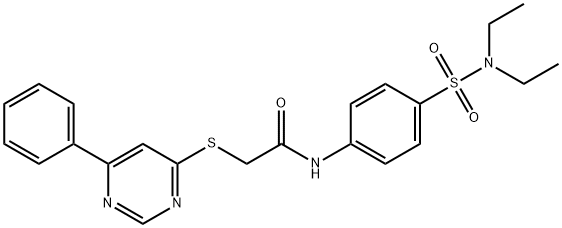 N-[4-(diethylsulfamoyl)phenyl]-2-(6-phenylpyrimidin-4-yl)sulfanylacetamide Structural