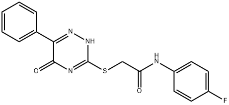 N-(4-fluorophenyl)-2-[(5-oxo-6-phenyl-2H-1,2,4-triazin-3-yl)sulfanyl]acetamide Structural