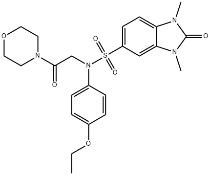 N-(4-ethoxyphenyl)-1,3-dimethyl-N-(2-morpholin-4-yl-2-oxoethyl)-2-oxobenzimidazole-5-sulfonamide Structural