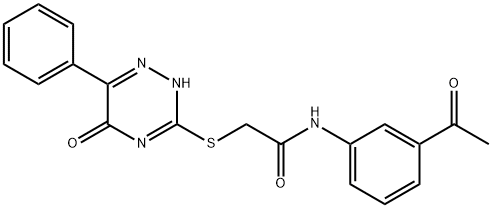 N-(3-acetylphenyl)-2-[(5-oxo-6-phenyl-2H-1,2,4-triazin-3-yl)sulfanyl]acetamide Structural