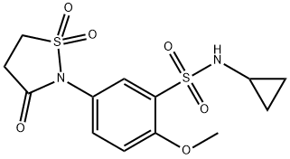N-cyclopropyl-2-methoxy-5-(1,1,3-trioxo-1,2-thiazolidin-2-yl)benzenesulfonamide Structural