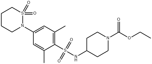 ethyl 4-[[4-(1,1-dioxothiazinan-2-yl)-2,6-dimethylphenyl]sulfonylamino]piperidine-1-carboxylate Structural