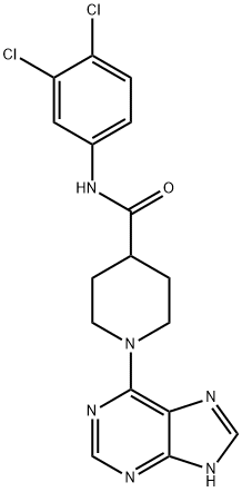 N-(3,4-dichlorophenyl)-1-(7H-purin-6-yl)piperidine-4-carboxamide Structural