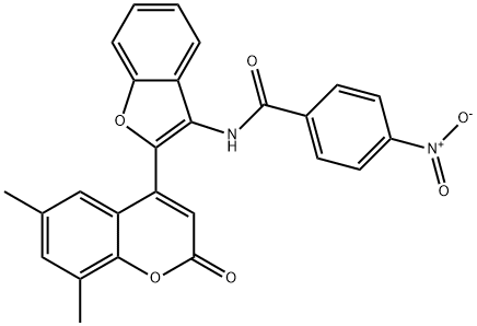 N-[2-(6,8-dimethyl-2-oxochromen-4-yl)-1-benzofuran-3-yl]-4-nitrobenzamide Structural