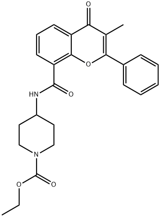 ethyl 4-[(3-methyl-4-oxo-2-phenylchromene-8-carbonyl)amino]piperidine-1-carboxylate Structural