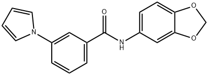 N-(1,3-benzodioxol-5-yl)-3-pyrrol-1-ylbenzamide Structural