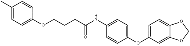 N-[4-(1,3-benzodioxol-5-yloxy)phenyl]-4-(4-methylphenoxy)butanamide Structural