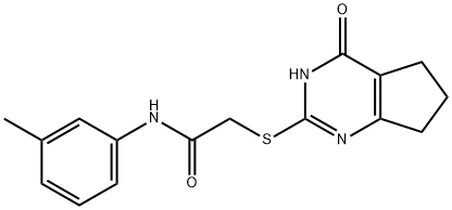 N-(3-methylphenyl)-2-[(4-oxo-1,5,6,7-tetrahydrocyclopenta[d]pyrimidin-2-yl)sulfanyl]acetamide Structural